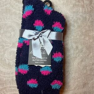Cozy soft socks navy with dots